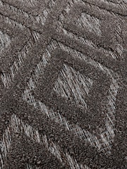 Asiatic Rugs Charcoal Grey Indoor/Outdoor Salta Diamond Runner - Image 4 of 6