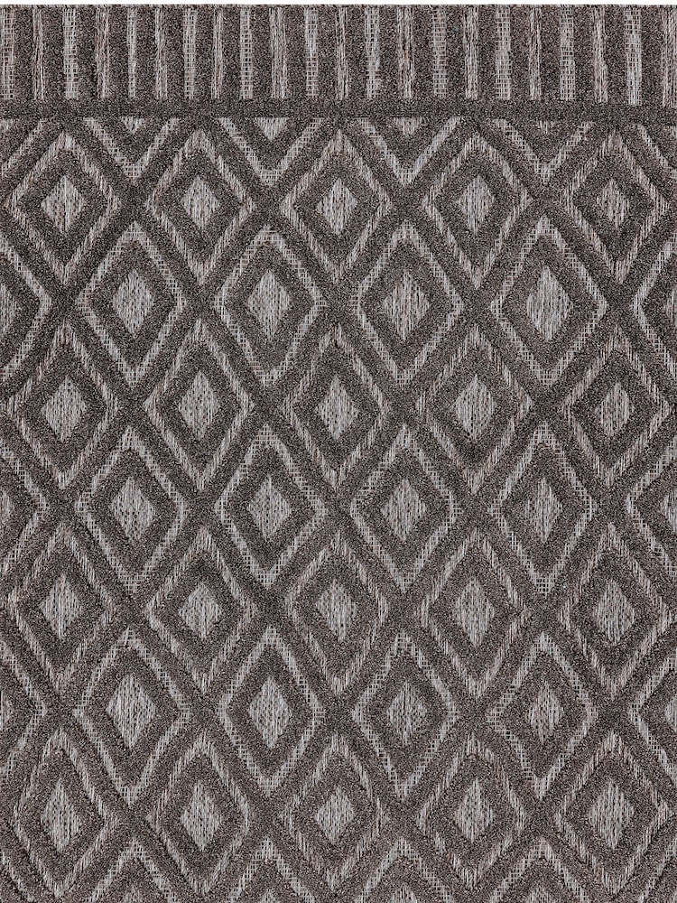 Asiatic Rugs Charcoal Grey Indoor/Outdoor Salta Diamond Runner - Image 6 of 6