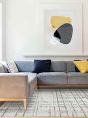 Asiatic Rugs Grey Nova Grid Rug - Image 1 of 5