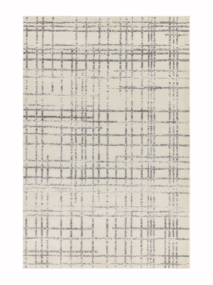 Asiatic Rugs Grey Nova Grid Rug - Image 2 of 5 Asiatic Rugs Grey Nova Grid Rug - Image 2 of 5