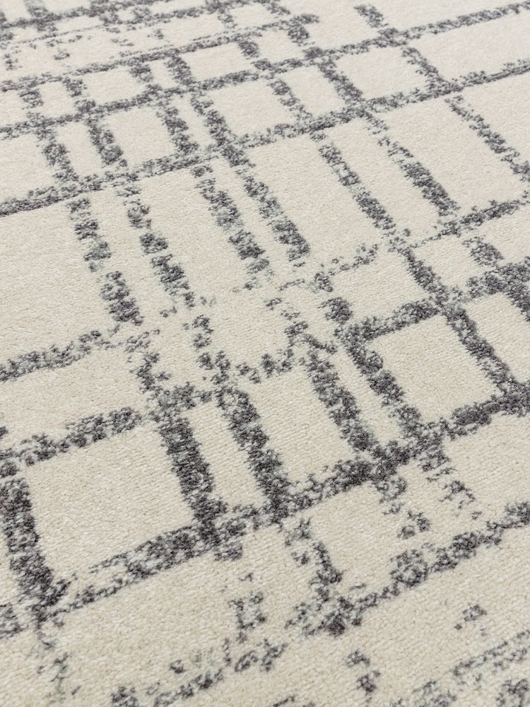 Asiatic Rugs Grey Nova Grid Rug - Image 5 of 5 Asiatic Rugs Grey Nova Grid Rug - Image 5 of 5