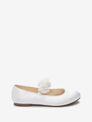 White Satin Stain Resistant Standard Fit (F) Corsage Bridesmaid Collection Occasion Shoes - Image 1 of 4