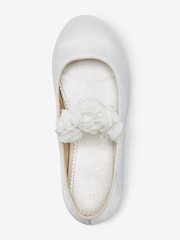 White Satin Stain Resistant Standard Fit (F) Corsage Bridesmaid Collection Occasion Shoes - Image 2 of 4