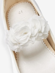 White Satin Stain Resistant Standard Fit (F) Corsage Bridesmaid Collection Occasion Shoes - Image 4 of 4