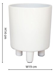 Ivyline White Garden Small Pisa Planter - Image 3 of 4