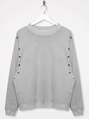 Sonder Studio Eyelet Lounge Grey Sweatshirt - Image 2 of 4