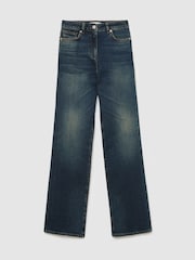 Reiss Mid Blue Andi High-Rise Bootcut Jeans - Image 2 of 8
