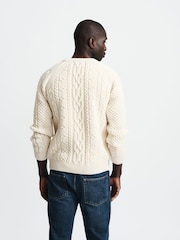 Aubin Westport Aran Wool Crew Neck Jumper - Image 2 of 6