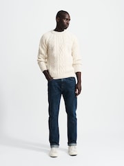 Aubin Westport Aran Wool Crew Neck Jumper - Image 4 of 6