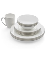 Royal Worcester 16 Piece White Serendipity Platinum Band Dinner Set - Image 3 of 4