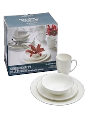 Royal Worcester 16 Piece White Serendipity Platinum Band Dinner Set - Image 4 of 4