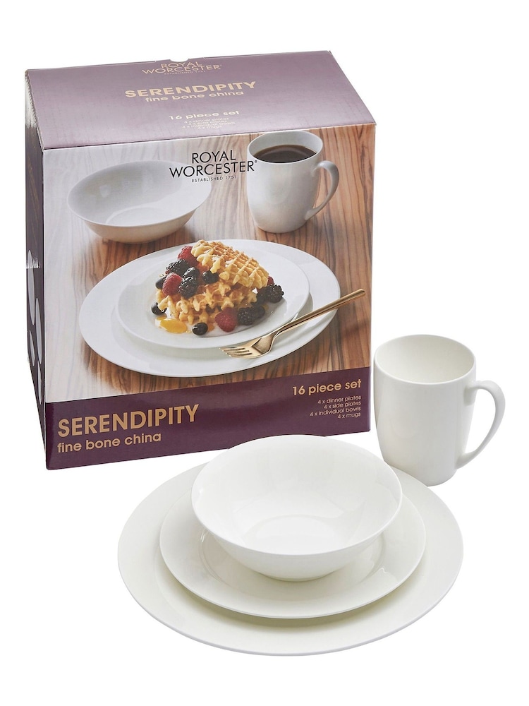 Royal Worcester 16 Piece White Serendipity Dinner Set - Image 4 of 4