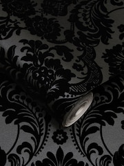 Graham & Brown Black Damask 10M Wallpaper - Image 2 of 3