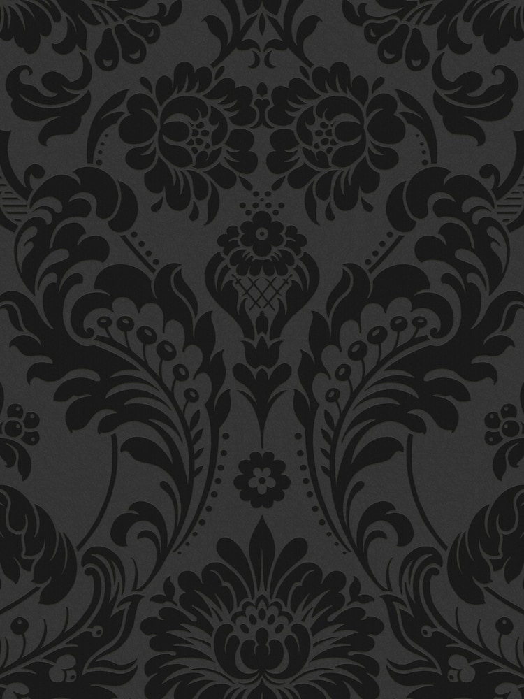 Graham & Brown Black Damask 10M Wallpaper - Image 3 of 3