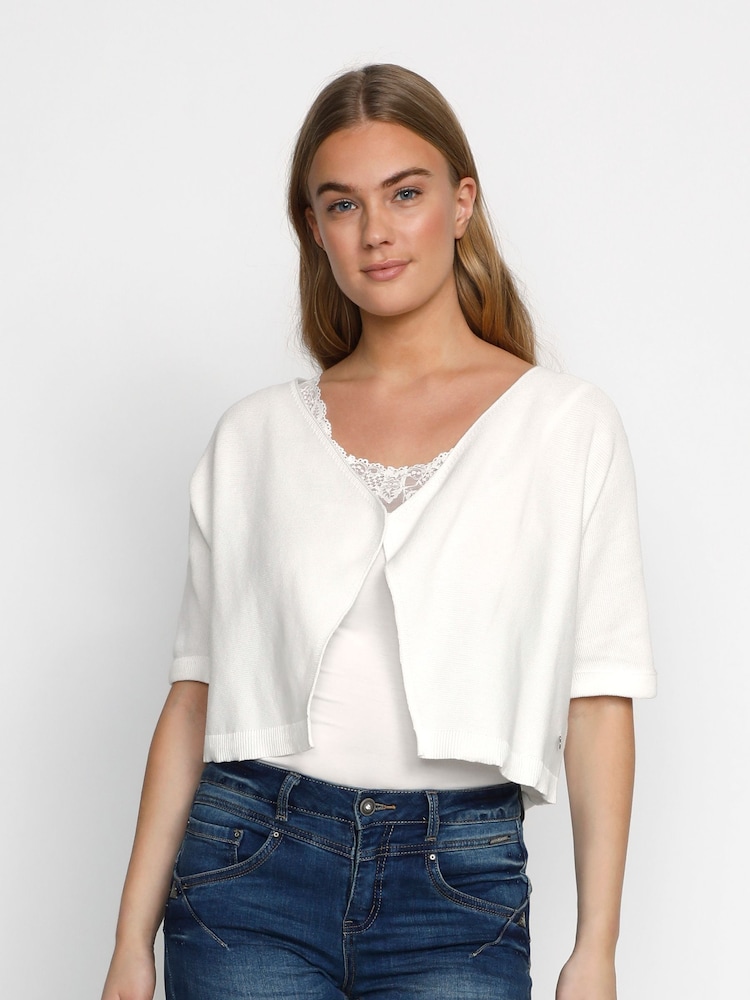 Cream White Sillar Knit Bolero Cardigan - Image 1 of 4 Cream White Sillar Knit Bolero Cardigan - Image 1 of 4