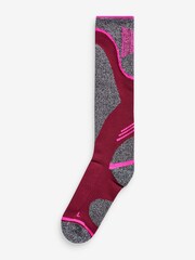 Pink/Purple/Grey Thermal Ski Socks - Image 2 of 3