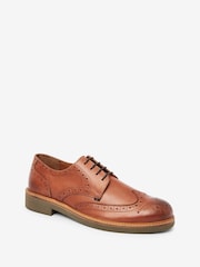 Joules Tan Brown Leather Brogues - Image 2 of 6