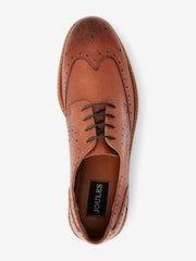 Joules Tan Brown Leather Brogues - Image 3 of 6