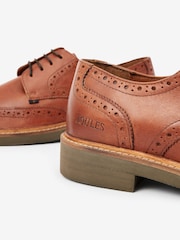Joules Tan Brown Leather Brogues - Image 4 of 6