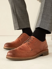 Joules Tan Brown Leather Brogues - Image 5 of 6
