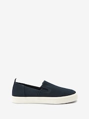 Navy Blue Slip-On Canvas Shoes - Image 2 of 5