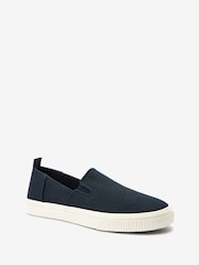 Navy Blue Slip-On Canvas Shoes - Image 3 of 5