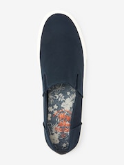 Navy Blue Slip-On Canvas Shoes - Image 4 of 5