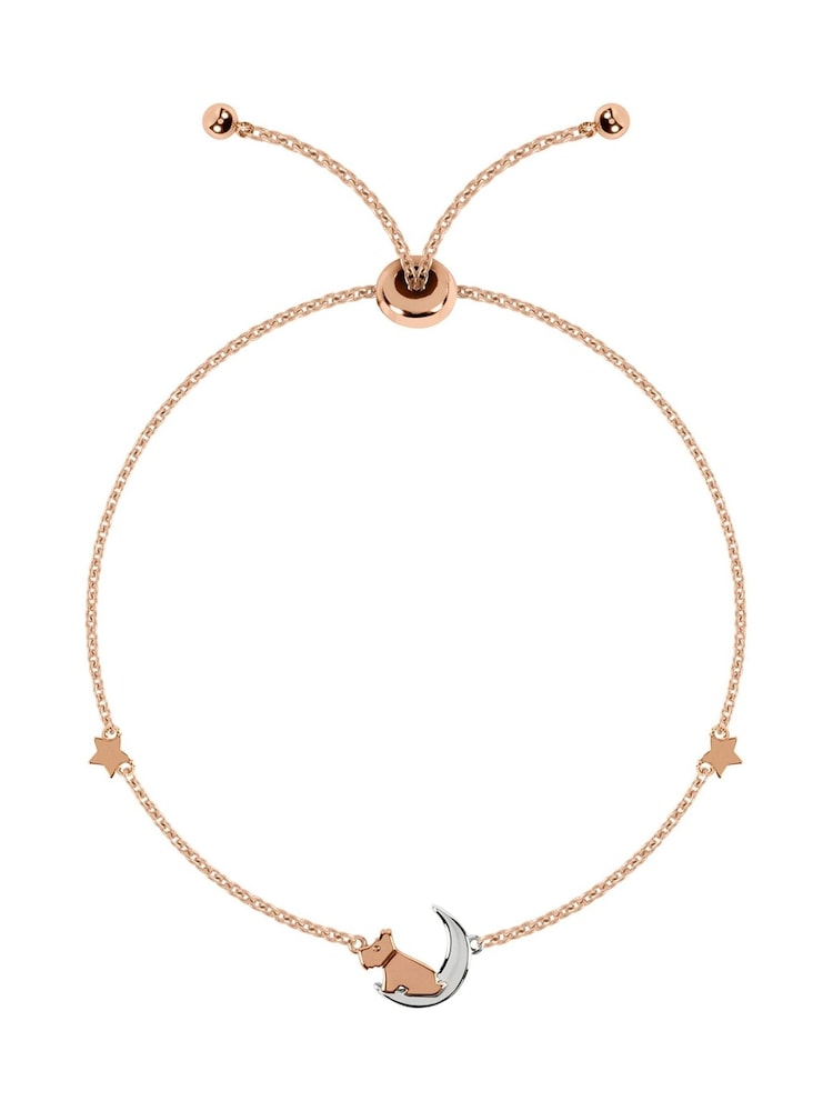 Radley Ladies 18ct Rose Gold-Plated Sterling Silver Dog On 'Moon and Stars' Bracelets - Image 1 of 2
