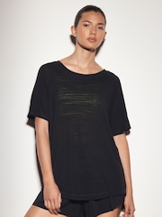 Black Active Crew Neck Lightweight Short Sleeve T-Shirt - Image 2 of 6