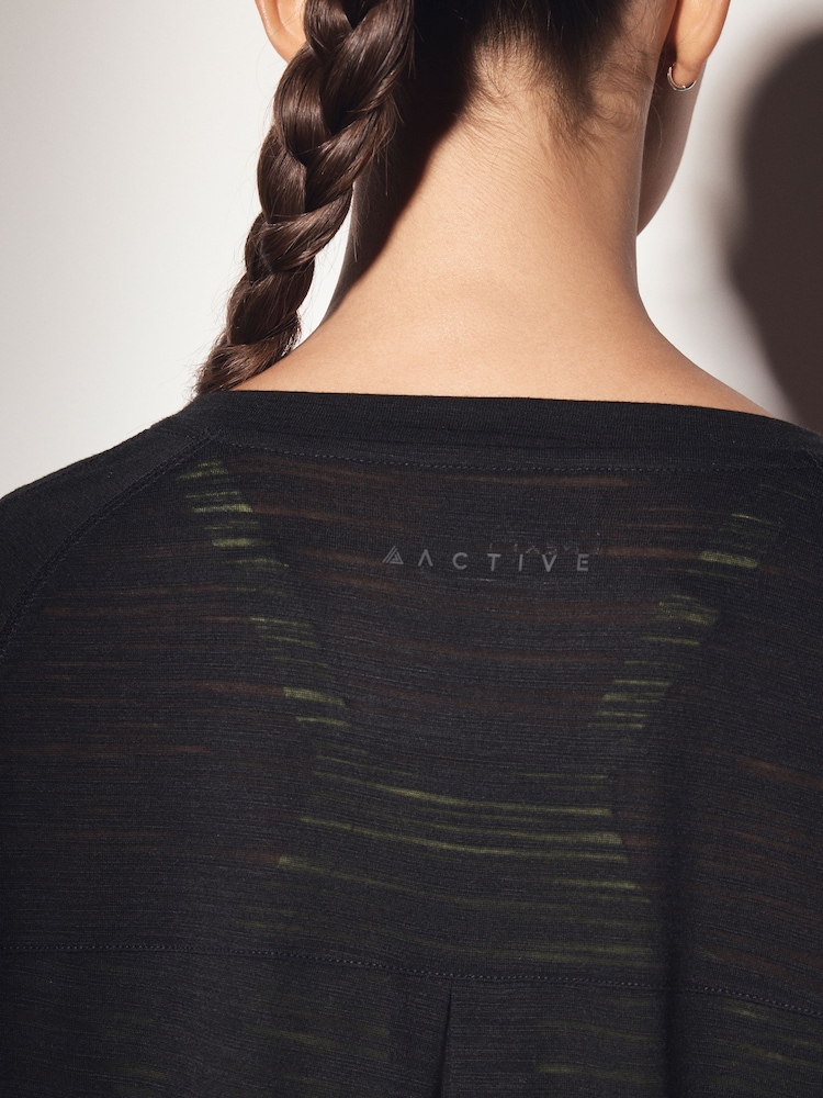 Black Active Crew Neck Lightweight Short Sleeve T-Shirt - Image 6 of 6 Black Active Crew Neck Lightweight Short Sleeve T-Shirt - Image 6 of 6