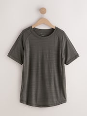 Khaki Green Active Crew Neck Lightweight Short Sleeve T-Shirt - Image 1 of 3
