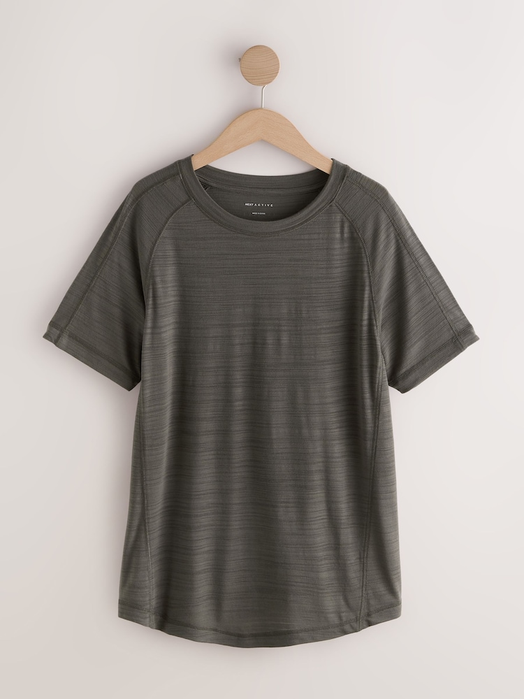 Khaki Green Active Crew Neck Lightweight Short Sleeve T-Shirt - Image 1 of 3 Khaki Green Active Crew Neck Lightweight Short Sleeve T-Shirt - Image 1 of 3
