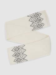 Reiss Benny Cotton and Wool Blend Fairisle Scarf - Imagen 2 de 5