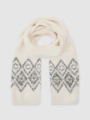 Reiss Benny Cotton and Wool Blend Fairisle Scarf - Imagen 3 de 5