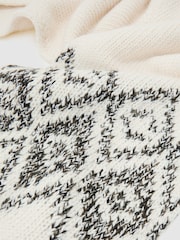 Reiss Benny Cotton and Wool Blend Fairisle Scarf - Imagen 4 de 5