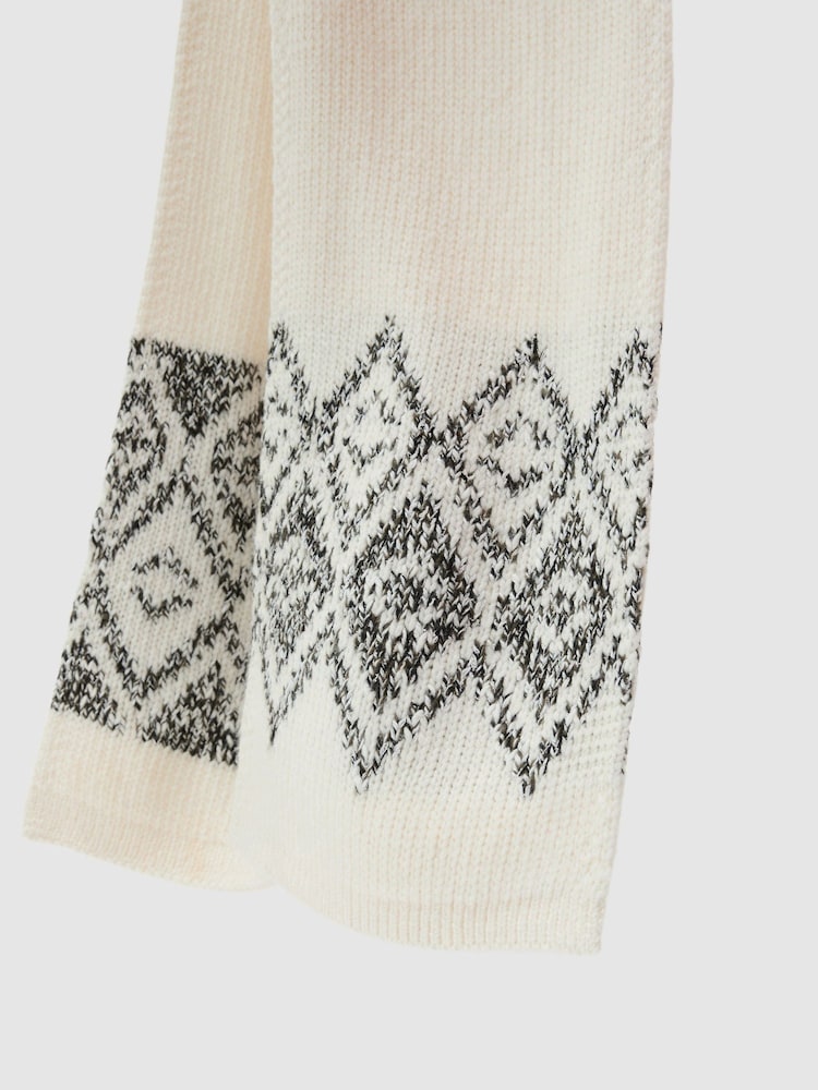 Reiss Benny Cotton and Wool Blend Fairisle Scarf - Imagen 5 de 5 Reiss Benny Cotton and Wool Blend Fairisle Scarf - Imagen 5 de 5