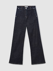 Reiss Dark Blue Addie Cotton-Lyocell Wide-Leg Jeans - Image 2 of 8