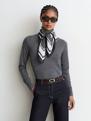 Reiss Dark Blue Addie Cotton-Lyocell Wide-Leg Jeans - Image 6 of 8