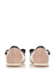 Dune London Natural Clash Pointed Toe Bow Detail Flat Shoes - Image 4 of 5