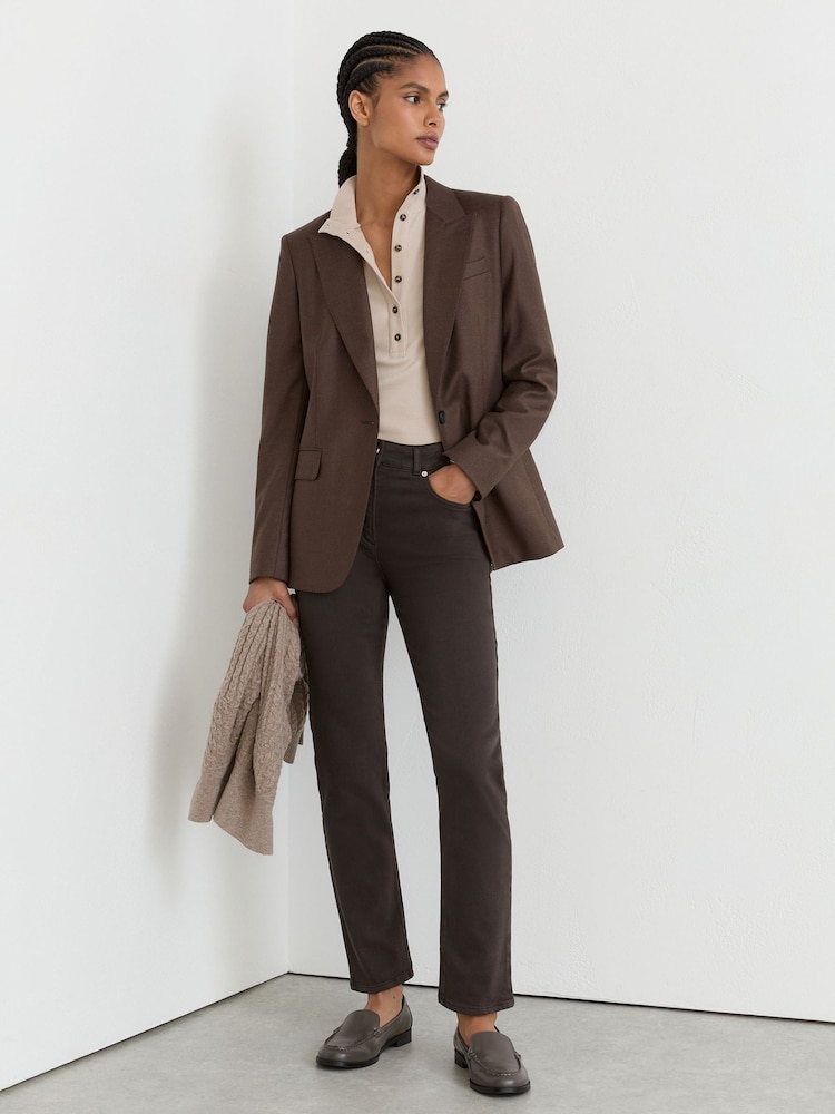 Reiss Grape Isabel Slim-Leg Mid-Rise Jeans - Image 1 of 6 Reiss Grape Isabel Slim-Leg Mid-Rise Jeans - Image 1 of 6