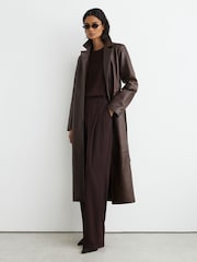 Reiss 윌로우 가죽 벨트 트렌치 코트 - 9의 이미지 1