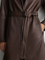 Reiss 윌로우 가죽 벨트 트렌치 코트 - 9의 이미지 3