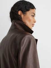 Reiss 윌로우 가죽 벨트 트렌치 코트 - 9의 이미지 4