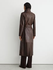 Reiss 윌로우 가죽 벨트 트렌치 코트 - 9의 이미지 5