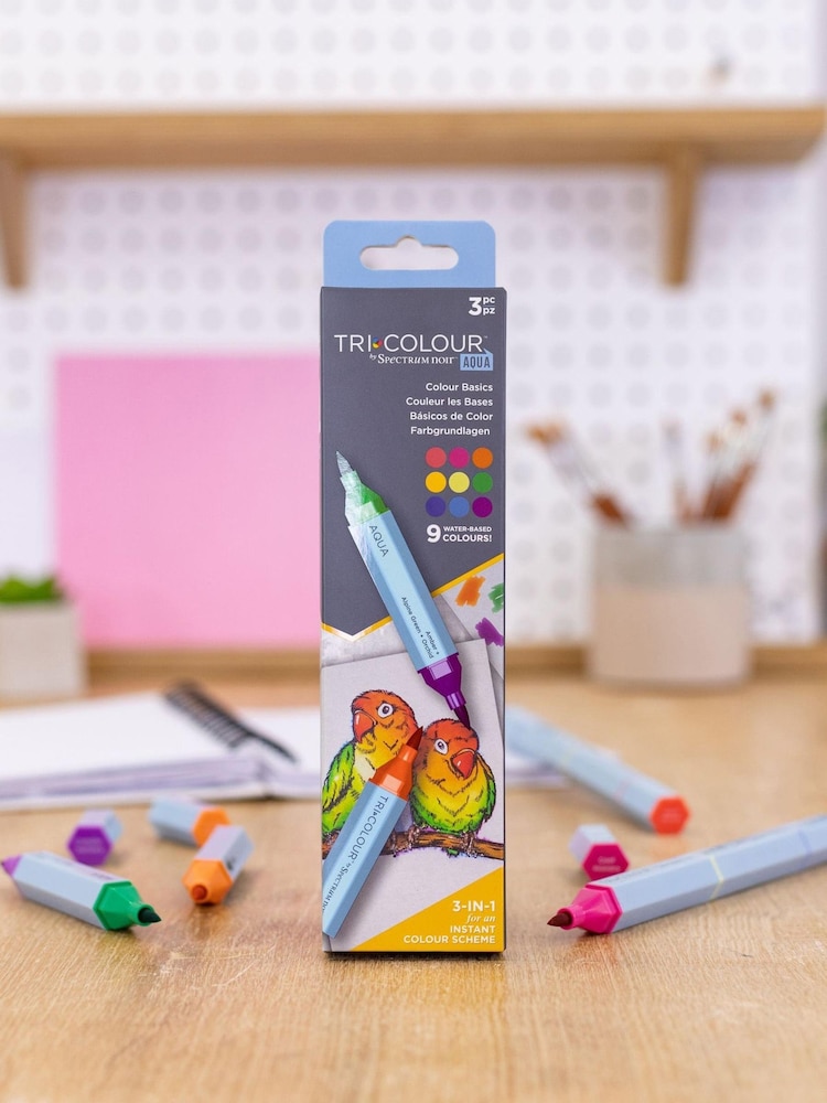 Spectrum Noir Set of 3 Yellow Tri-Colour Basics Water Based Blendable Marker Pens - Image 1 of 4