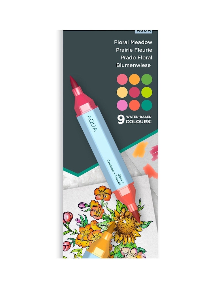 Spectrum Noir Set of 3 Green Tri-Colour Floral Meadow Water Based Blendable Marker Pens - Image 2 of 4
