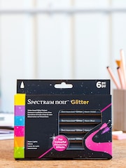 Spectrum Noir Set of 6 Yellow Water Based Neon Lights Glitter Marker Pens - Image 1 of 4