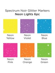 Spectrum Noir Set of 6 Yellow Water Based Neon Lights Glitter Marker Pens - Image 4 of 4