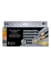 Spectrum Noir Set of 6 Gold Dual Tip Water-Based Precious Metals Metallic Marker Pens - Image 2 of 2