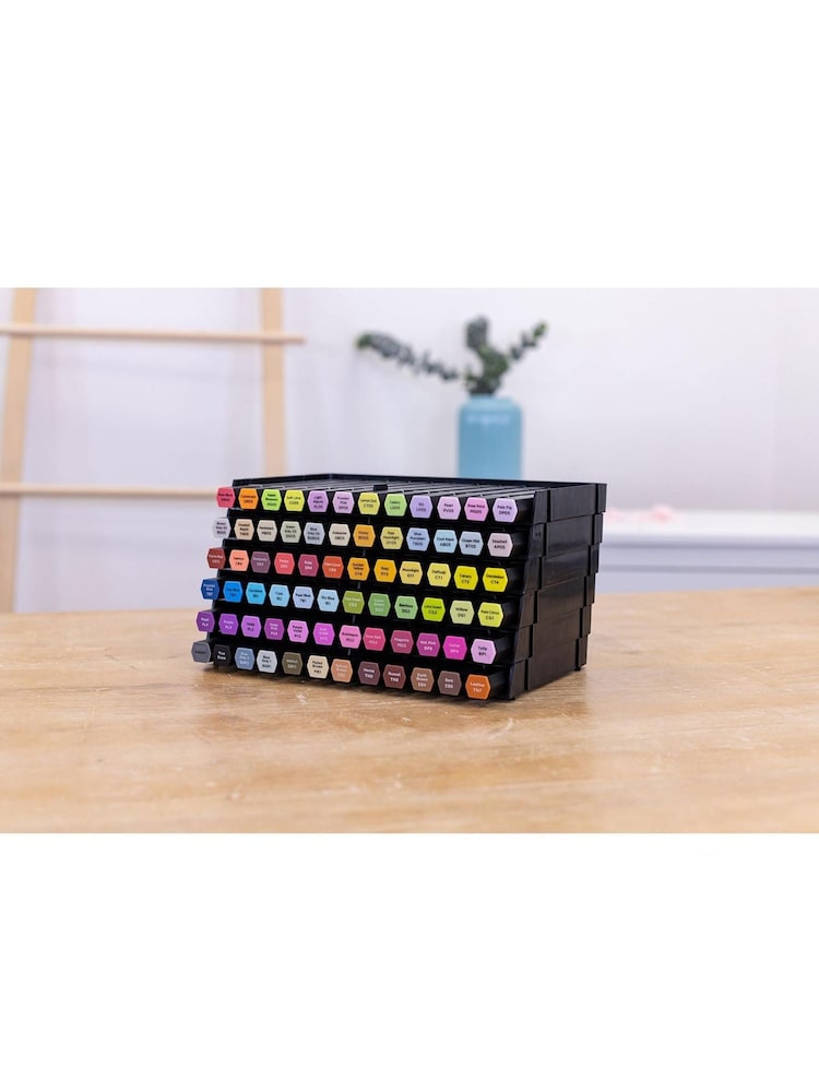 Spectrum Noir Set of 6 Black Black Plastic Marker Storage Trays for 72 Pens - Image 1 of 3